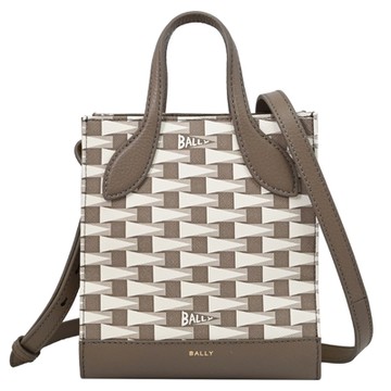 BALLY MINI KEEP ON 品牌印花兩用包/紙袋包(淺棕)