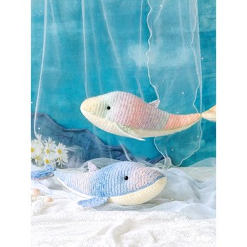 趣織社鯨魚大玩偶玩偶手工DIY鉤針編織娃娃抱枕毛線團材料包預