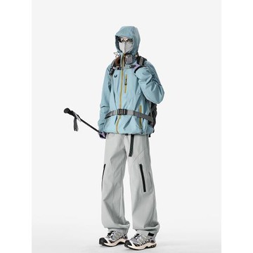 戶外徒步登山服套裝男春夏旅行穿搭防風防水沖鋒衣外套工裝夾克