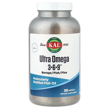 KAL, Ultra Omega 3-6-9，200 粒軟膠囊