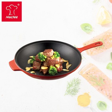 MULTEE摩堤_鑄鐵鍋 26cm鑄鐵單柄煎鍋 (一體成型 煎炒皆宜)