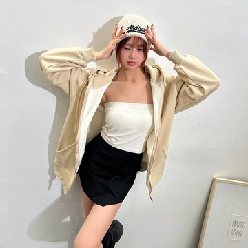 長版內絨毛連帽棉外套-奶茶【KT281075】