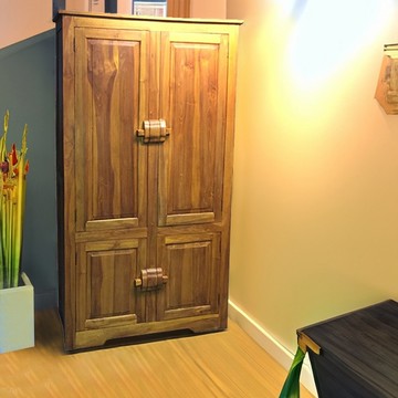 【吉迪市100%全柚木家具】UNC1-48AA 柚木古典書櫃  收納櫃 衣櫃