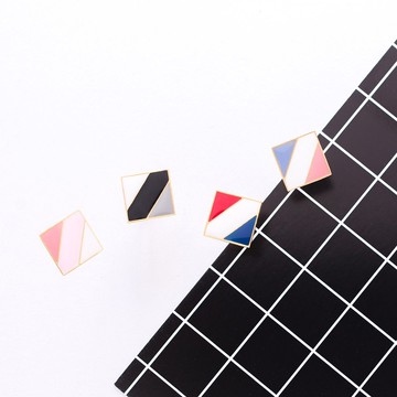 方形色塊 手作耳環