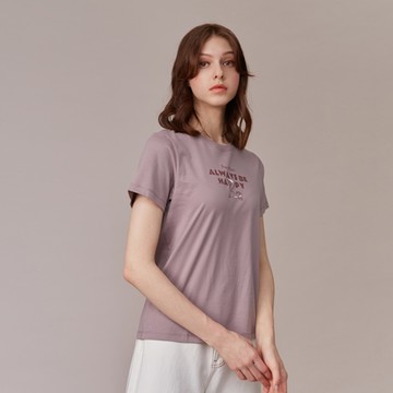 GIORDANO 女裝松鼠印花上衣 - 09 鴿子紫