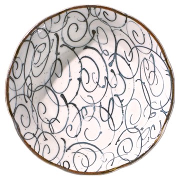 8井 陶瓷碗 -30°C~100°C 日本製 19.5cm x 7.5cm 850mL  繪亂紋 白色  1個