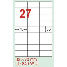 【龍德】 LD-840(直角-五色) 雷射、噴墨、影印三用電腦標籤 33x70mm 20大張/包【APP滿額下單4%點數(單一帳號最高1500點)】6/30止