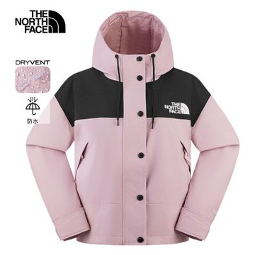 【The North Face 官方旗艦】北面女款粉紅色DRYVENT防水連帽衝鋒衣｜8FZRF0I 外套