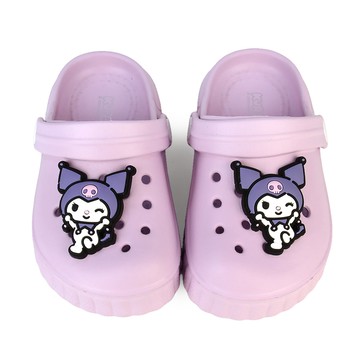 Hello Kitty KUROMI 酷洛米 童鞋 洞洞鞋 雨鞋 布希鞋 穆勒鞋 涼拖鞋 防水 輕量 厚底 台灣製O-36926