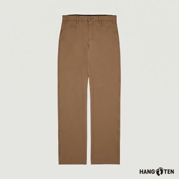 Hang Ten-男裝-保暖四面彈刷毛錐形長褲-深黃綠