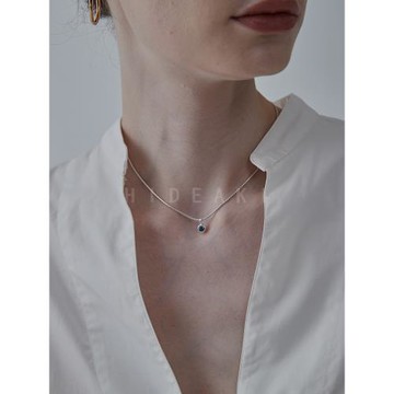 日系天然水晶百搭ins風Hide aki鎖骨鏈吊墜時尚輕奢925銀項鏈