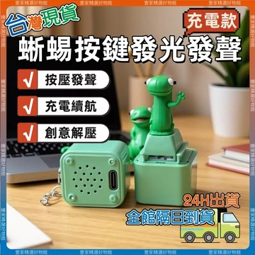 現貨🏆隔日到貨 蜥蜴按鍵發聲充電款 蜥蜴lizard恐龍語音發光發聲 解壓擺件 語音按鍵青蛙發光電子掛件 語音鑰匙扣