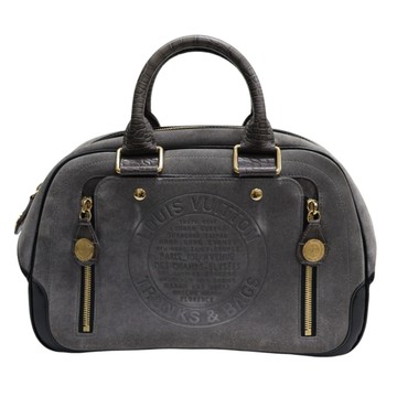 LOUIS VUITTON LV 路易威登 灰色麂皮 Stamp Bag GM 手提包 M95237 【二手名牌BRAND OFF】