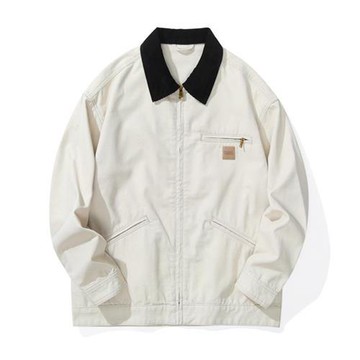 【米蘭精品】工裝外套休閒夾克-美式撞色翻領工裝外套男外套74iz54