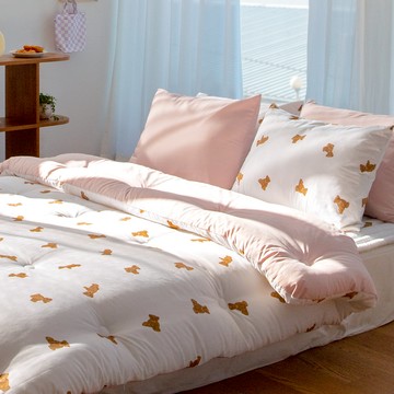 YESBEDDING 橡皮熊柔軟寢具薄被  粉紅色  195 x 210cm