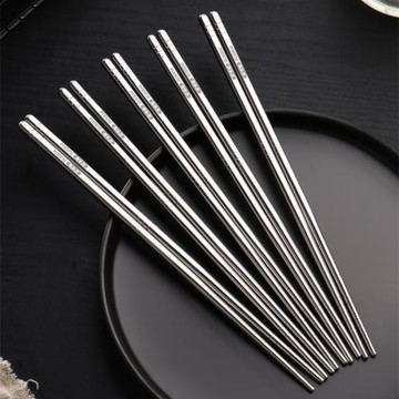 食品級304不銹鋼筷子10雙餐具套裝家用防滑鐵快韓國日式金屬筷子