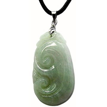 【小樂珠寶】冰油綠冰膠塊如意 天然A貨翡翠玉石吊墜子項鍊AA25