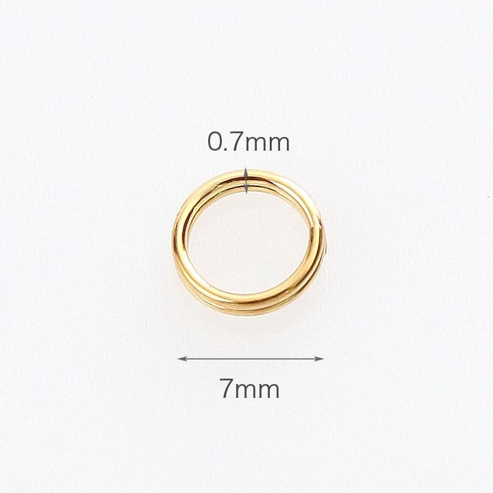 二重カン 0.7×7mm 5g 日本製 アクセサリー 金具 カン 二重 穴 ペンダント