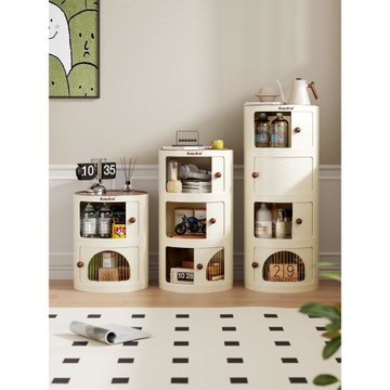 格美居收納柜床頭柜多層臥室圓形柜子置物架網紅ins簡約儲物柜