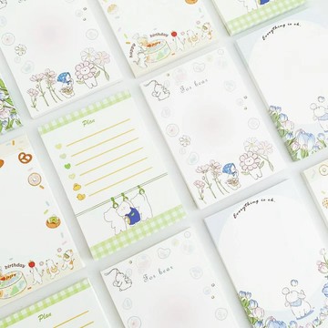 動物手帳便條紙 / 兔子熊貓便簽 / 可書寫拼貼素材
