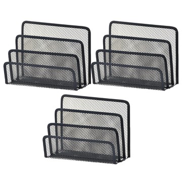 德利生活 金屬桌面收納架  黑色  3個