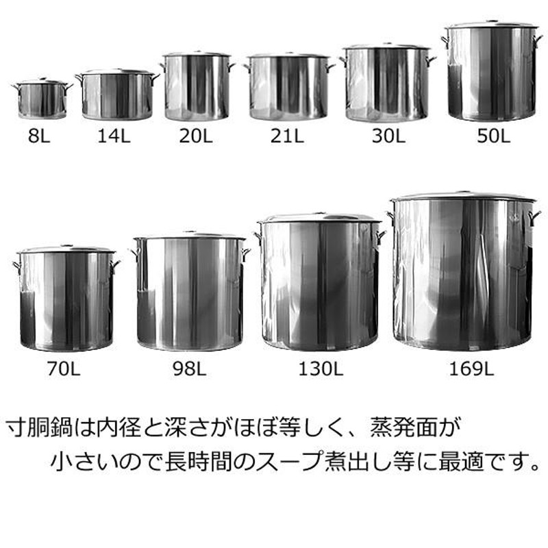 130L 寸胴鍋 大容量 ステンレス製 大人数 アウトドア レジャー キャンプ 海の家 業務用 炊き出し 調理器具 厨房 用品 機器 イベント 鍋  両手鍋 飲食店 | LINEショッピング