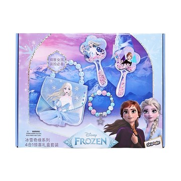 迪士尼冰雪奇緣超驚喜禮盒(女孩生日禮物 兒童首飾 兒童髮圈 公主造型)