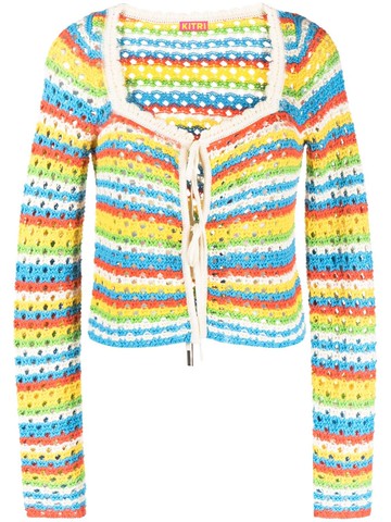Kitri - Dionne striped crochet-knit cardigan - women - Cotton - XS - Multicolour