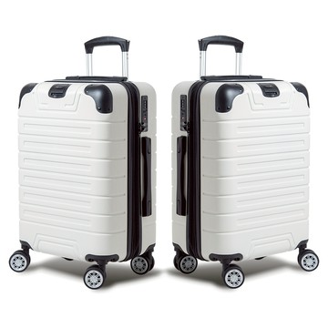 【Alldma鷗德馬】25吋追星款拉鏈行李箱H6-白拉絲(贈保護套C2+B2棋盤束帶+多功能海關鎖)