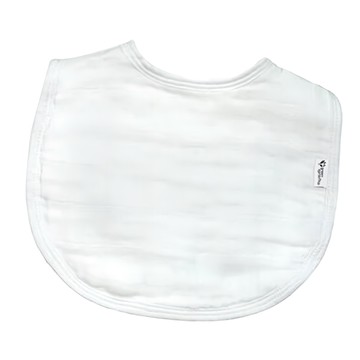 美國 green sprouts 小綠芽 100%有機棉紗布四層紗吸水圍兜5入組  16.5cm  純白色