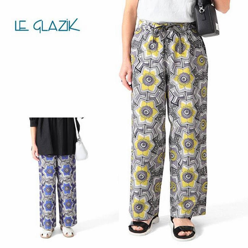 【新品、本物、当店在庫だから安心】 LE GLAZIK ルグラジック アフリカンバティックプリント イージー パンツ