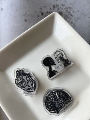 壓克力透明夾-骷髏/大腦/心臟