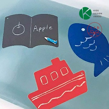 日本kitpas 環保無毒浴室水洗蠟筆畫板組 （三種可選） - 小魚 (藍)