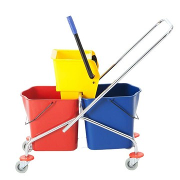 拖把桶白雲雙榨水車擠水商用清潔車酒店保潔墩布車拖地桶擰幹器熱