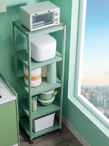 不銹鋼廚房夾縫收納置物架落地多層冰箱靠墻窄縫隙電飯煲放鍋架子