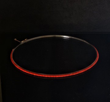 南紅瑪瑙之四川涼山料  2.5mm 柿子紅 14K GF 頸鍊