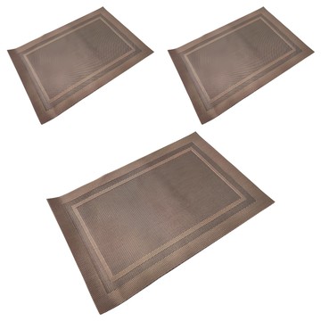 餐墊 A款 70%PVC+30%滌綸絲  咖啡色  45 x 30cm  1組