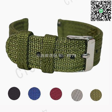 【卓越優選館】高品質尼龍錶帶 軍綠色棕色 18mm 20mm 22mm 24mm 通用皮帶 帆布腕帶 手錶手鍊替換 拉線端設計 耐用舒適