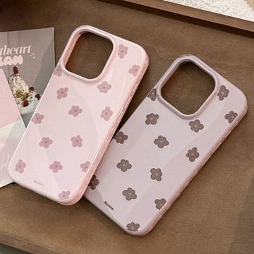 台灣出貨❤溫柔小清新適用蘋果17手機殼iphone16promax花朵1513軟14防摔