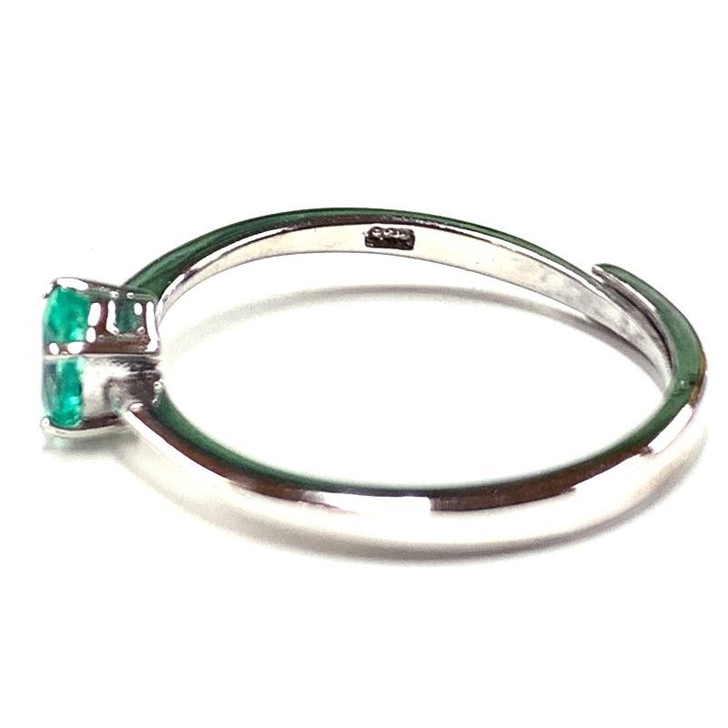 世界四大宝石☆sv925製！刻印あり☆天然石指輪/エメラルドシルバー  