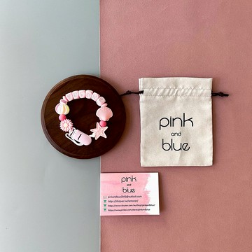 YUTONG 粉色 奶嘴鍊夾 / 客製化奶嘴鏈 可套香草奶 (27cm