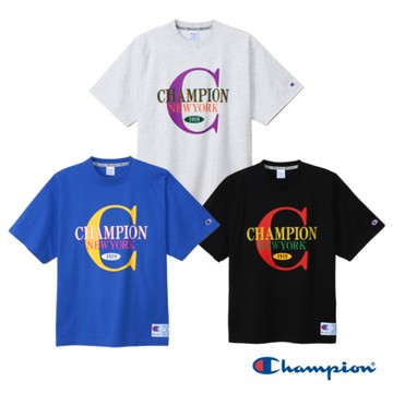 Champion 官方直營-男款 復古運動 BigC 植絨 寬短 短TEE(3色)