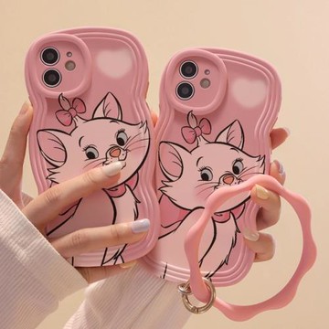 波浪邊瑪麗貓適用三星s22ultra手機殼硅膠可愛s23+/s21fe趣味少女s20時尚a54/a53/a52防摔全包a42/a32卡通a34