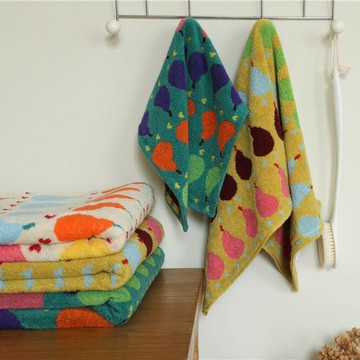 『百貨屋二號』兒童款可愛 柔軟鴨梨毛巾浴巾日式生活用品面巾純棉洗臉巾