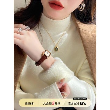 加絨加厚毛衣女秋冬內搭打底衫2025新款一體絨針織半高領保暖上衣