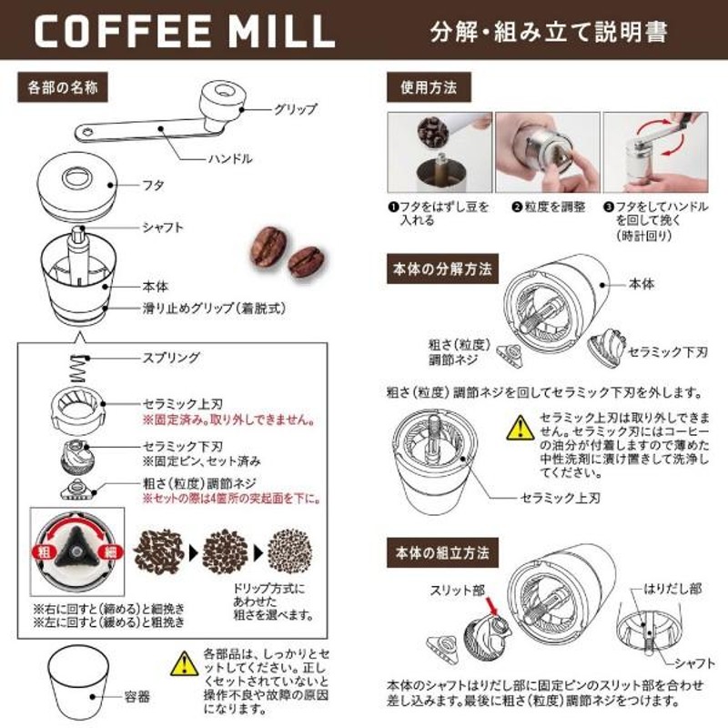 UW-3501 コーヒーミル 手動 日本製 アウトドア キャンプ用品 手挽き