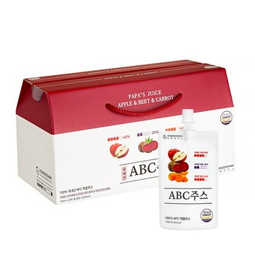 【韓國YEONDOOFARM妍杜農場】NFC均衡ABC蔬果汁(蘋果/紅蘿蔔/甜菜根) (100ml盒裝30入)
