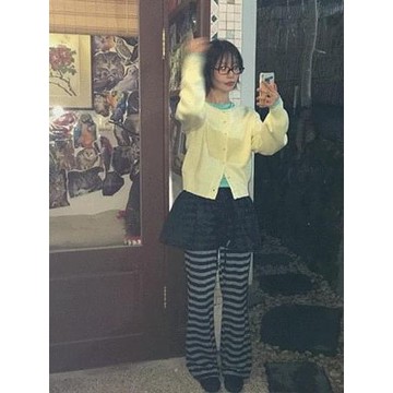 Codibook｜韓國 DAILYJOU 舒適寬鬆條紋半筒鬆緊褲［預購］長褲 女裝