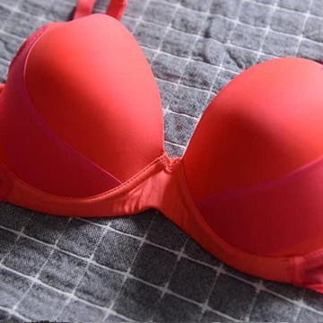 倉庫清倉處理無鋼圈文胸套裝女士青年內衣運動光面無痕胸罩中國紅