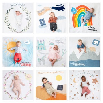 加拿大lulujo 寶寶成長包巾卡片組(多款可選)初生禮|出生禮|禮盒